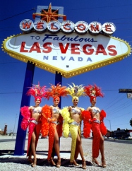 Las Vegas Sign with Showgirls