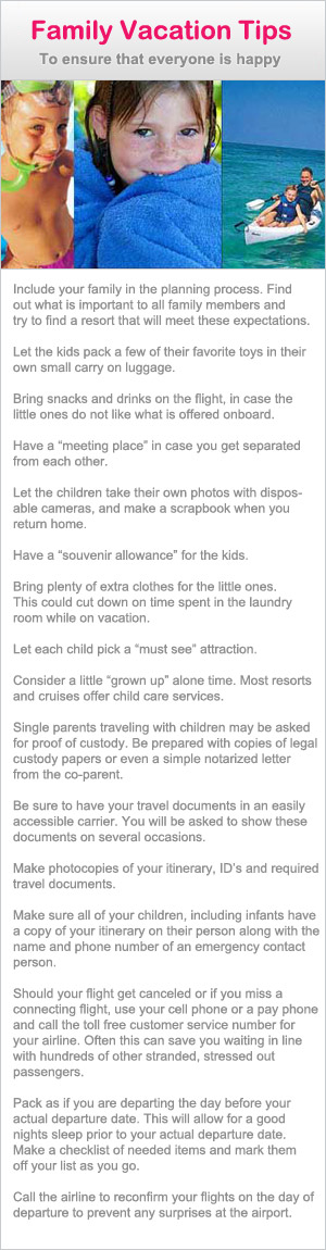 Great tips for family vacations